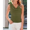 image:imageBTFBM Cowl Neck Tops for Women 2026 Sleeveless Going Out Business Casual Tank Top Spring Summer Outfits Fashion ClothingArmy Green