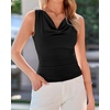 image:imageBTFBM Cowl Neck Tops for Women 2026 Sleeveless Going Out Business Casual Tank Top Spring Summer Outfits Fashion ClothingBlack