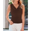 image:imageBTFBM Cowl Neck Tops for Women 2026 Sleeveless Going Out Business Casual Tank Top Spring Summer Outfits Fashion ClothingBrown
