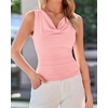 image:imageBTFBM Cowl Neck Tops for Women 2026 Sleeveless Going Out Business Casual Tank Top Spring Summer Outfits Fashion ClothingPink