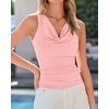 image:imageBTFBM Cowl Neck Tops for Women 2026 Sleeveless Going Out Business Casual Tank Top Spring Summer Outfits Fashion ClothingPink