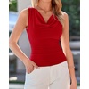 image:imageBTFBM Cowl Neck Tops for Women 2026 Sleeveless Going Out Business Casual Tank Top Spring Summer Outfits Fashion ClothingRed