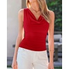 image:imageBTFBM Cowl Neck Tops for Women 2026 Sleeveless Going Out Business Casual Tank Top Spring Summer Outfits Fashion ClothingRed