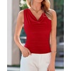 image:imageBTFBM Cowl Neck Tops for Women 2026 Sleeveless Going Out Business Casual Tank Top Spring Summer Outfits Fashion ClothingRed