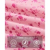 image:imageBTFBM Long Sleeve Blouses for Women Floral V Neck Button Down Shirts Smocked Cuffs Business Casual Summer Outfits 2026Floral Pink Rose Red