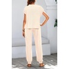 image:imageBTFBM Womens Two Piece Tracksuit Outfits Summer Short Sleeve Tops Long Pants Jogger Lounge Matching Sets SweatsuitApricot
