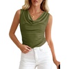 image:imageBTFBM Cowl Neck Tops for Women 2026 Sleeveless Going Out Business Casual Tank Top Spring Summer Outfits Fashion ClothingArmy Green
