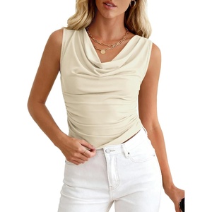 image:imageBTFBM Cowl Neck Tops for Women 2026 Sleeveless Going Out Business Casual Tank Top Spring Summer Outfits Fashion ClothingApricot