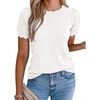 image:imageBTFBM Short Sleeve Sweater for Women 2026 Spring Summer Knit Basic Tops Lightweight Business Casual Vacation OutfitsWhite