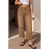 image:imageBTFBM Jeans for Women 2026 Summer High Waisted Button Straight Leg Stretchy Cropped Raw Hem Trendy Denim Pants PocketsCamel