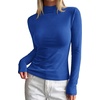 image:imageBTFBM Mock Turtleneck Tops for Women Long Sleeve Shirts Fitted Fall Fashion Clothing Basic Thermal Layering UndershirtsRoyal Blue