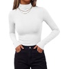 image:imageBTFBM Mock Turtleneck Tops for Women Long Sleeve Shirts Fitted Fall Fashion Clothing Basic Thermal Layering UndershirtsWhite