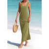 image:imageBTFBM Satin Dress Sleeveless Scoop Neck Summer Dresses for Women Elegant 2026 Loose Party Sundresses Fashion ClothingArmy Green