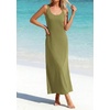 image:imageBTFBM Satin Dress Sleeveless Scoop Neck Summer Dresses for Women Elegant 2026 Loose Party Sundresses Fashion ClothingArmy Green