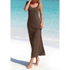 image:imageBTFBM Satin Dress Sleeveless Scoop Neck Summer Dresses for Women Elegant 2026 Loose Party Sundresses Fashion ClothingBrown