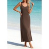 image:imageBTFBM Satin Dress Sleeveless Scoop Neck Summer Dresses for Women Elegant 2026 Loose Party Sundresses Fashion ClothingBrown