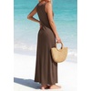 image:imageBTFBM Satin Dress Sleeveless Scoop Neck Summer Dresses for Women Elegant 2026 Loose Party Sundresses Fashion ClothingBrown