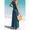 image:imageBTFBM Satin Dress Sleeveless Scoop Neck Summer Dresses for Women Elegant 2026 Loose Party Sundresses Fashion ClothingDark Blue