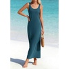 image:imageBTFBM Satin Dress Sleeveless Scoop Neck Summer Dresses for Women Elegant 2026 Loose Party Sundresses Fashion ClothingDark Blue