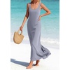image:imageBTFBM Satin Dress Sleeveless Scoop Neck Summer Dresses for Women Elegant 2026 Loose Party Sundresses Fashion ClothingGrey Blue