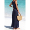image:imageBTFBM Satin Dress Sleeveless Scoop Neck Summer Dresses for Women Elegant 2026 Loose Party Sundresses Fashion ClothingNavy Blue