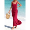 image:imageBTFBM Satin Dress Sleeveless Scoop Neck Summer Dresses for Women Elegant 2026 Loose Party Sundresses Fashion ClothingRed