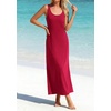 image:imageBTFBM Satin Dress Sleeveless Scoop Neck Summer Dresses for Women Elegant 2026 Loose Party Sundresses Fashion ClothingRed