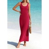 image:imageBTFBM Satin Dress Sleeveless Scoop Neck Summer Dresses for Women Elegant 2026 Loose Party Sundresses Fashion ClothingRed