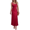 image:imageBTFBM Satin Dress Sleeveless Scoop Neck Summer Dresses for Women Elegant 2026 Loose Party Sundresses Fashion ClothingRed