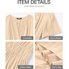 image:imageBTFBM Womens Summer 2026 Casual Midi Maxi Dresses Lightweight Short Sleeve V Neck Elastic Waist Boho Beach Dress PocketsApricot