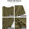 image:imageBTFBM Womens Summer 2026 Casual Midi Maxi Dresses Lightweight Short Sleeve V Neck Elastic Waist Boho Beach Dress PocketsArmy Green