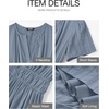 image:imageBTFBM Womens Summer 2026 Casual Midi Maxi Dresses Lightweight Short Sleeve V Neck Elastic Waist Boho Beach Dress PocketsBlue Grey