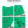 image:imageBTFBM Womens Summer 2026 Casual Midi Maxi Dresses Lightweight Short Sleeve V Neck Elastic Waist Boho Beach Dress PocketsBright Green