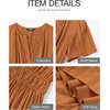 image:imageBTFBM Womens Summer 2026 Casual Midi Maxi Dresses Lightweight Short Sleeve V Neck Elastic Waist Boho Beach Dress PocketsBrown Orange