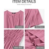 image:imageBTFBM Womens Summer 2026 Casual Midi Maxi Dresses Lightweight Short Sleeve V Neck Elastic Waist Boho Beach Dress PocketsDusty Pink