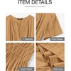 image:imageBTFBM Womens Summer 2026 Casual Midi Maxi Dresses Lightweight Short Sleeve V Neck Elastic Waist Boho Beach Dress PocketsKhaki