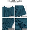 image:imageBTFBM Womens Summer 2026 Casual Midi Maxi Dresses Lightweight Short Sleeve V Neck Elastic Waist Boho Beach Dress PocketsLake Blue