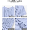 image:imageBTFBM Womens Summer 2026 Casual Midi Maxi Dresses Lightweight Short Sleeve V Neck Elastic Waist Boho Beach Dress PocketsLight Blue