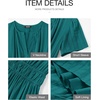 image:imageBTFBM Womens Summer 2026 Casual Midi Maxi Dresses Lightweight Short Sleeve V Neck Elastic Waist Boho Beach Dress PocketsMalachite Green