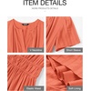 image:imageBTFBM Womens Summer 2026 Casual Midi Maxi Dresses Lightweight Short Sleeve V Neck Elastic Waist Boho Beach Dress PocketsOrange