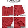 image:imageBTFBM Womens Summer 2026 Casual Midi Maxi Dresses Lightweight Short Sleeve V Neck Elastic Waist Boho Beach Dress PocketsRed