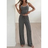 image:imageBTFBM Lounge Sets For Women 2026 Striped 2 Piece Pajama Sets Spaghetti Strap Tops Wide Leg Pants Beach Vacation OutfitsStriped Black White
