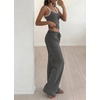 image:imageBTFBM Lounge Sets For Women 2026 Striped 2 Piece Pajama Sets Spaghetti Strap Tops Wide Leg Pants Beach Vacation OutfitsStriped Black White