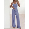 image:imageBTFBM Lounge Sets For Women 2026 Striped 2 Piece Pajama Sets Spaghetti Strap Tops Wide Leg Pants Beach Vacation OutfitsStriped Blue Pink