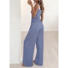 image:imageBTFBM Lounge Sets For Women 2026 Striped 2 Piece Pajama Sets Spaghetti Strap Tops Wide Leg Pants Beach Vacation OutfitsStriped Blue Pink