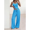 image:imageBTFBM Lounge Sets For Women 2026 Striped 2 Piece Pajama Sets Spaghetti Strap Tops Wide Leg Pants Beach Vacation OutfitsStriped Blue Purple