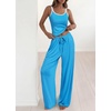 image:imageBTFBM Lounge Sets For Women 2026 Striped 2 Piece Pajama Sets Spaghetti Strap Tops Wide Leg Pants Beach Vacation OutfitsStriped Blue Purple