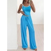 image:imageBTFBM Lounge Sets For Women 2026 Striped 2 Piece Pajama Sets Spaghetti Strap Tops Wide Leg Pants Beach Vacation OutfitsStriped Blue Purple