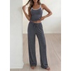 image:imageBTFBM Lounge Sets For Women 2026 Striped 2 Piece Pajama Sets Spaghetti Strap Tops Wide Leg Pants Beach Vacation OutfitsStriped Navy White