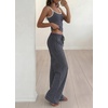 image:imageBTFBM Lounge Sets For Women 2026 Striped 2 Piece Pajama Sets Spaghetti Strap Tops Wide Leg Pants Beach Vacation OutfitsStriped Navy White